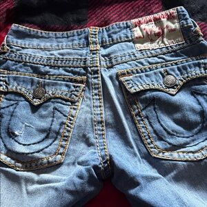 True Religion Light Blue Jeans with Contrast Stitching